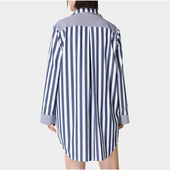 Sweaty Betty Blue Stripe Print Restful Sleep Shirt Navy Blue White - Size: 0 - 2 - Picture 3 of 8